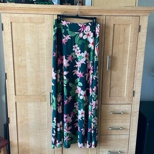 Tommy Bahama maxi skirt green pink flowers S/P long